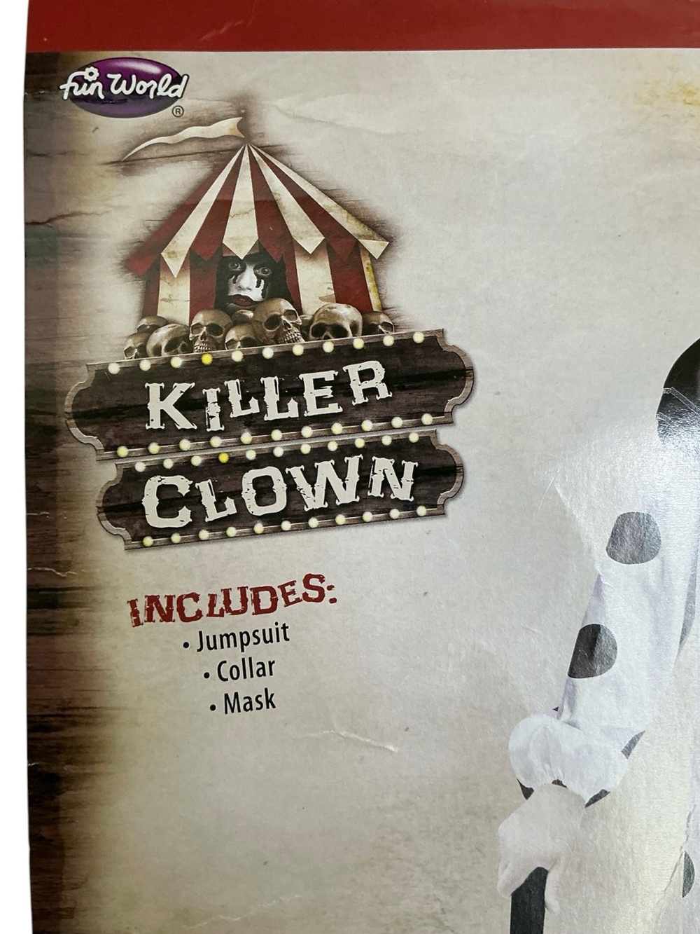Halloween Killer Clown Costume jumpsuit ruffle collar Latex Mask Boy Size M (8) - Picture 12 of 15